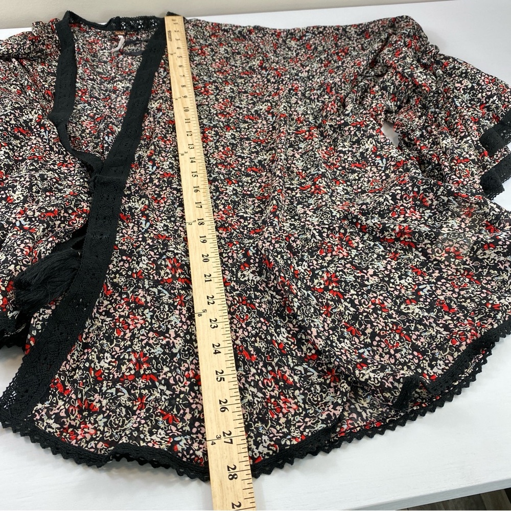 Free People Floral Blouse - Black and Red - Picture 10 of 12